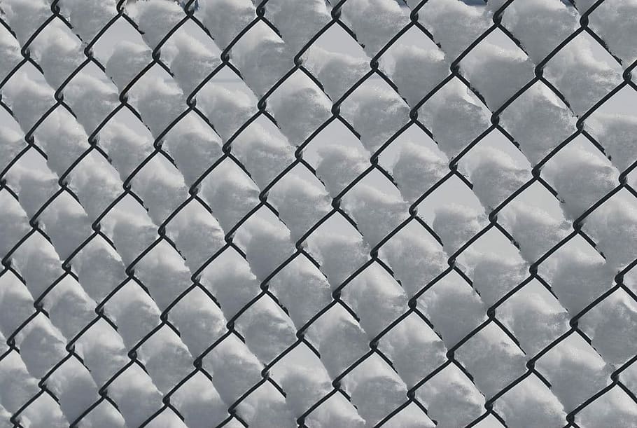 Snow, Fence, Chain, Link, Blown, drifting, chainlink fence HD wallpaper