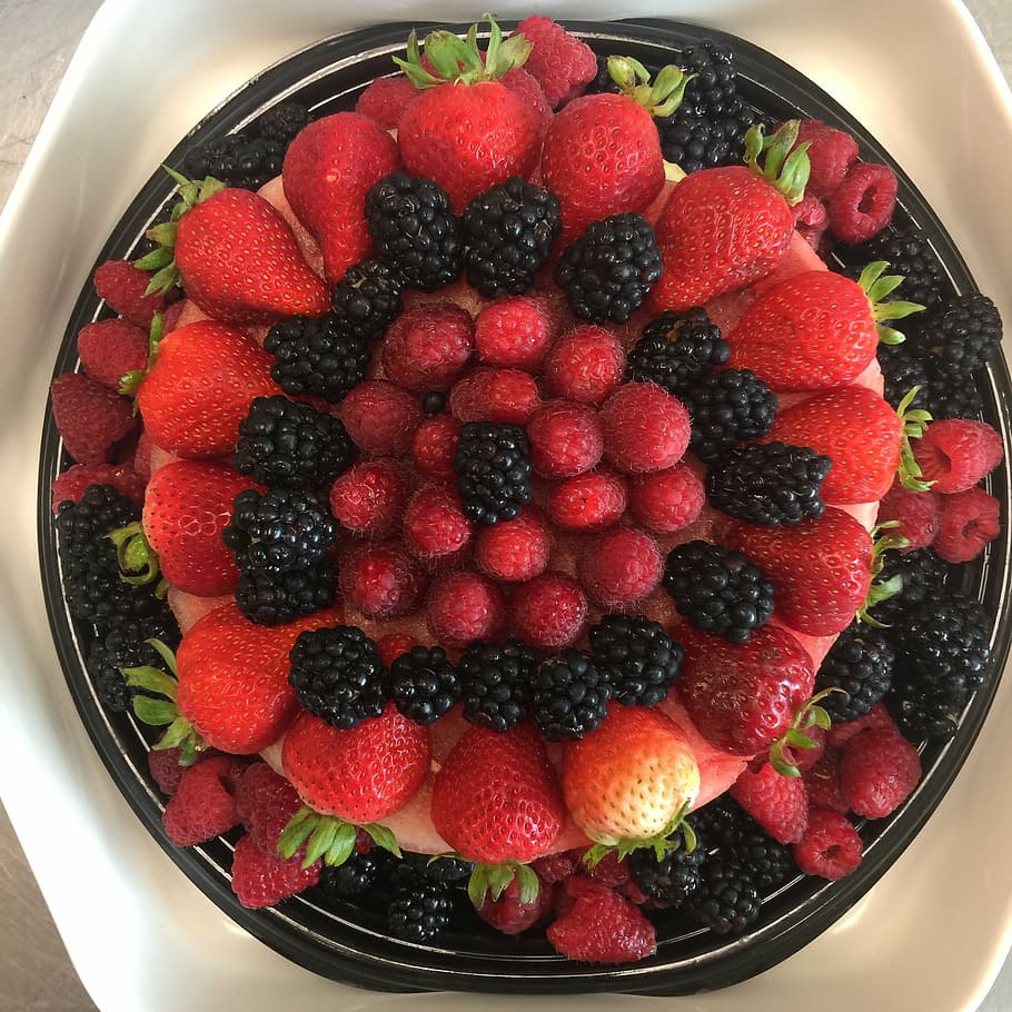 fresh, fruit, cake, berries, strawberries, raspberries, mulberry HD wallpaper