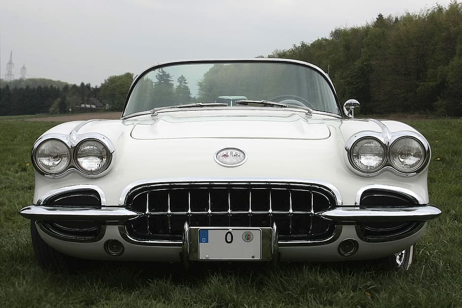 Oldtimer, Corvette, Auto, Lamps, technology, car, day, old-fashioned HD wallpaper