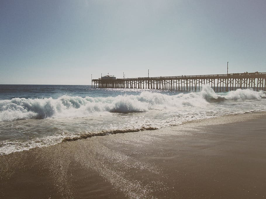 beach, pier, ocean, water, sea, summer, vacation, nature, coast HD wallpaper