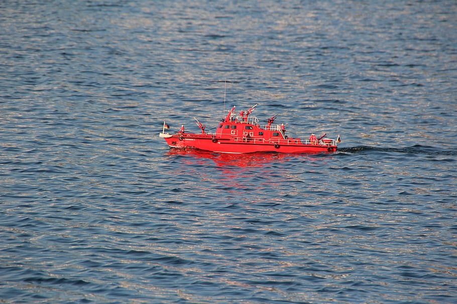 Boot, Model Boat, U Boat, Model Ship, remotely controlled, red HD wallpaper