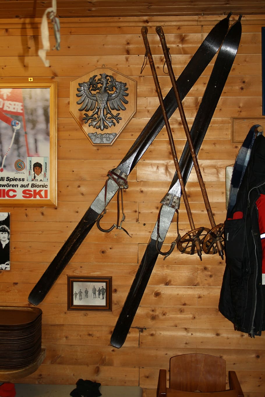 skiing, antiquity, café, work tool, indoors, wood - material HD wallpaper