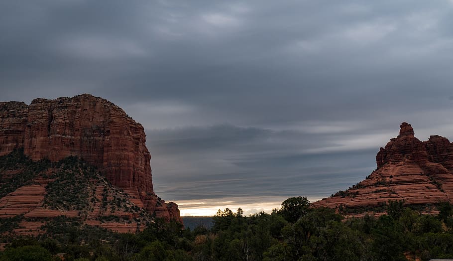Grand Canyon, Arizona, cliffs, clouds, dry, erosion, geological formation HD wallpaper