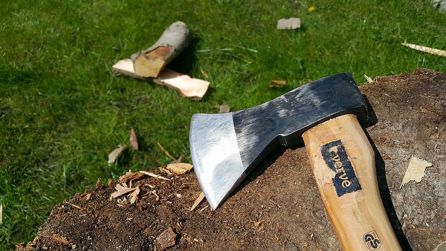 ax, log, wood, tool, tree, equipment, work, forest, logs, handle HD wallpaper