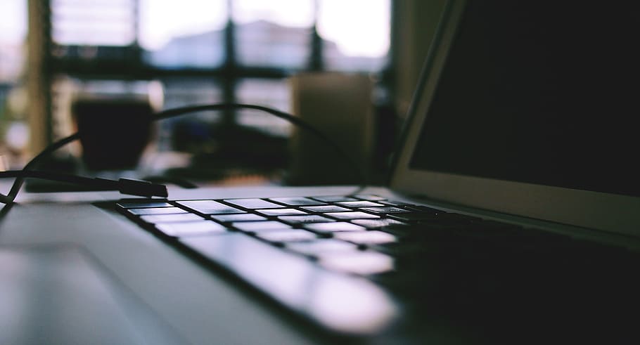 selective focus photography of laptop computer, home, office HD wallpaper