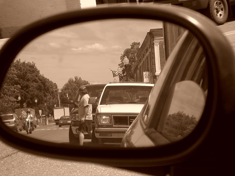 Rear, View, Mirror, Car, Reflection, vehicle, watching, travel HD wallpaper