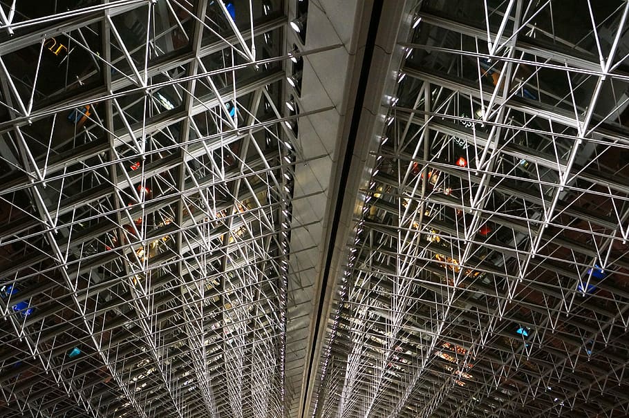 pattern, metal, airport, blanket, rods, cross-bars, grid, metallic HD wallpaper