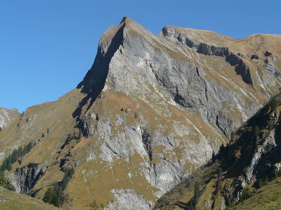 Mountain, Allgäu Alps, sky horn, alpine, hiking, mountain hiking, HD wallpaper