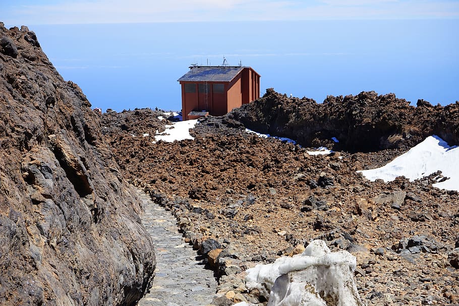 Teide, Descent, Away, Path, Station, cable car station, teleférico del teide HD wallpaper