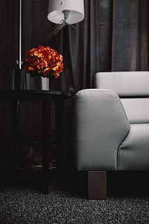Minimal interior design, minimalist, sofa, furniture, gray, grey HD wallpaper