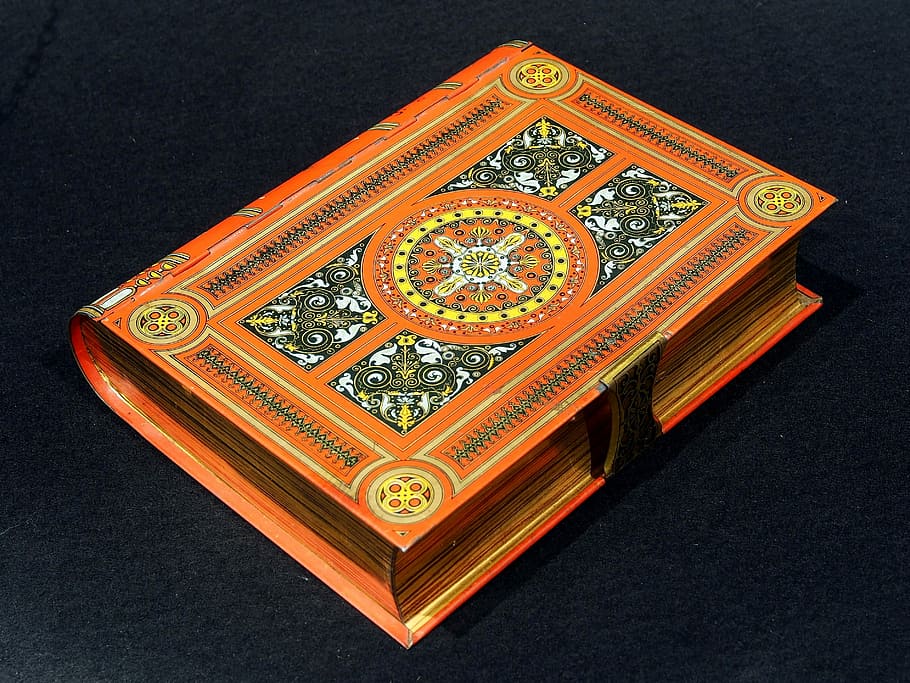 Biscuit, Book, Box, Tin, Package, book shaped, old, retro, historic HD wallpaper