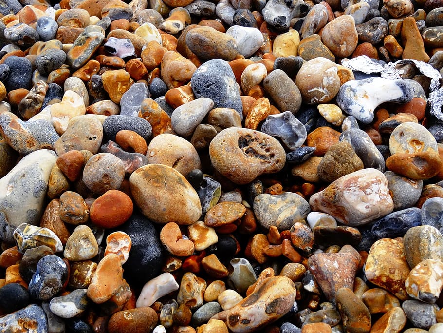 Stones, Bank, Beach, Pebbles, Sea, full frame, large group of objects HD wallpaper