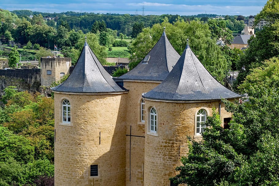 architectural, medieval, tower, castle, historical, luxembourg HD wallpaper