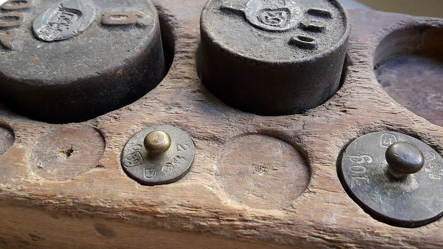 weights, horizontal, vintage, antique, old scale, metal, no people HD wallpaper