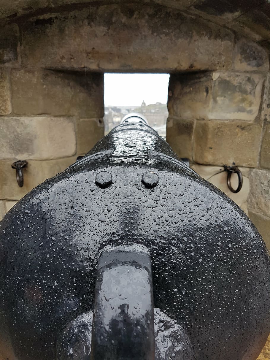 cannon, castle, view, rain, architecture, no people, built structure HD wallpaper