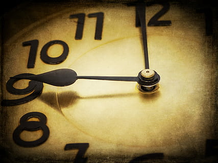 brown analog clock, time, clock face, time of, pointer, old HD wallpaper