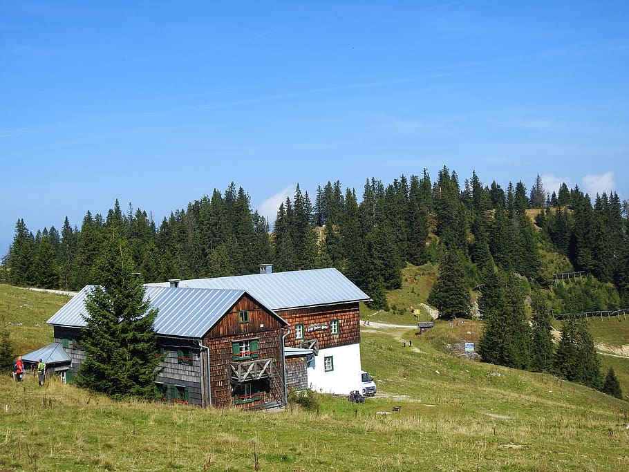 hut, einkehr, break, nature, rest pause, alm, alpine, forest, HD wallpaper