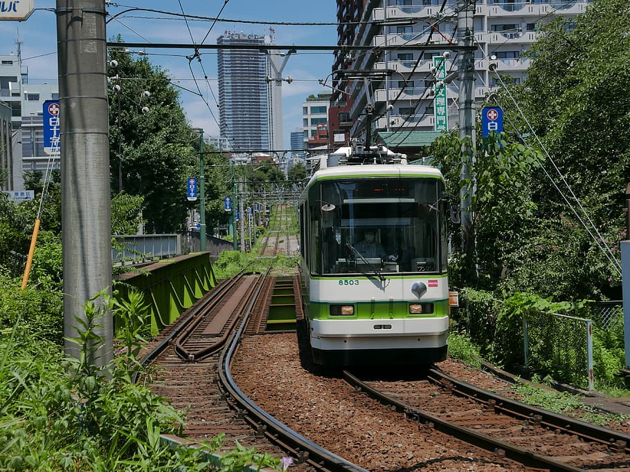 Tram, Train, Train, Tracks, Front, View, City, front view, route HD wallpaper