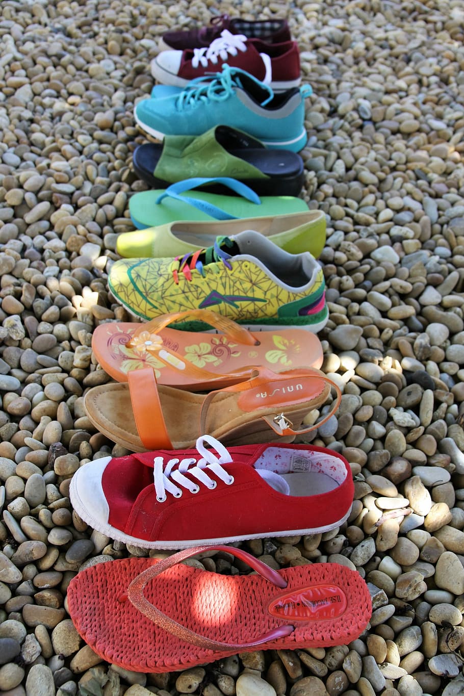 assorted shoes and flip-lops a line, Rainbow, Lgbt, Red, Orange, HD wallpaper