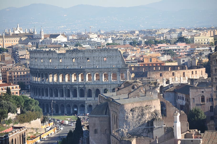 Rome Colosseum, ruins, city, roman, italy, europe, landmark, ancient