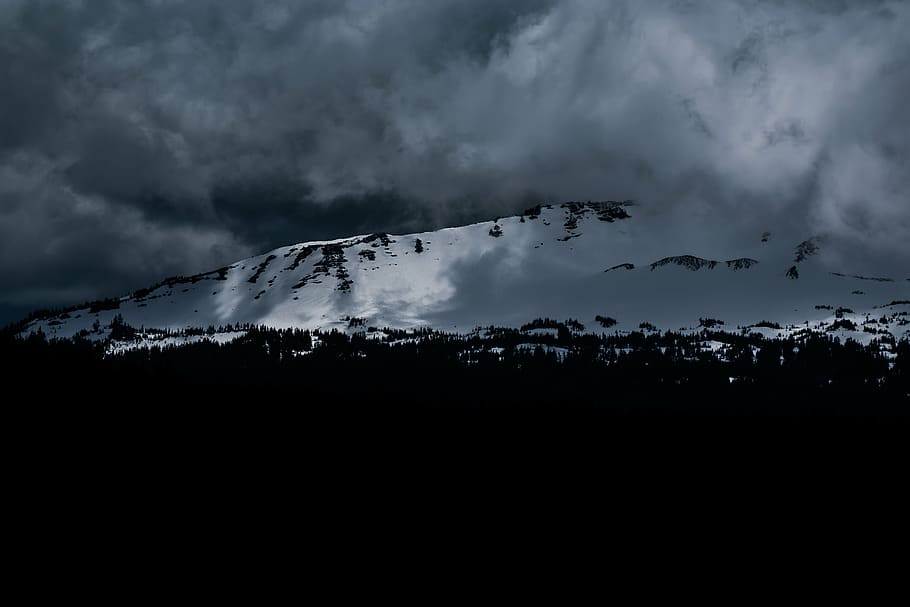 landscape photo of mountain, photography, covered, snow, clouds HD wallpaper