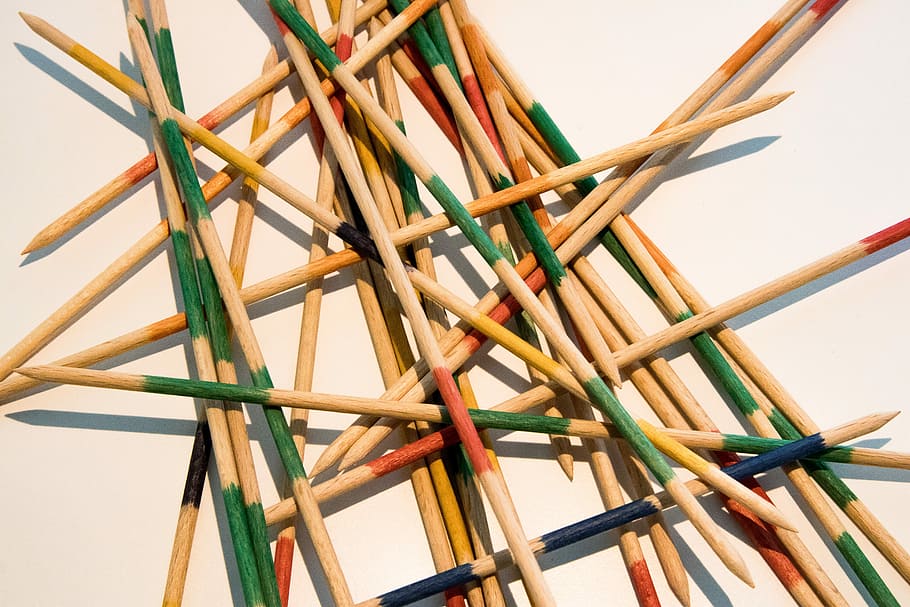 mikado, play, skill, studio shot, close-up, no people, white background HD wallpaper
