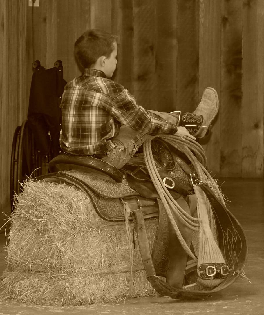 western, kid, cowboy, men, people, males, one Person, sitting HD wallpaper