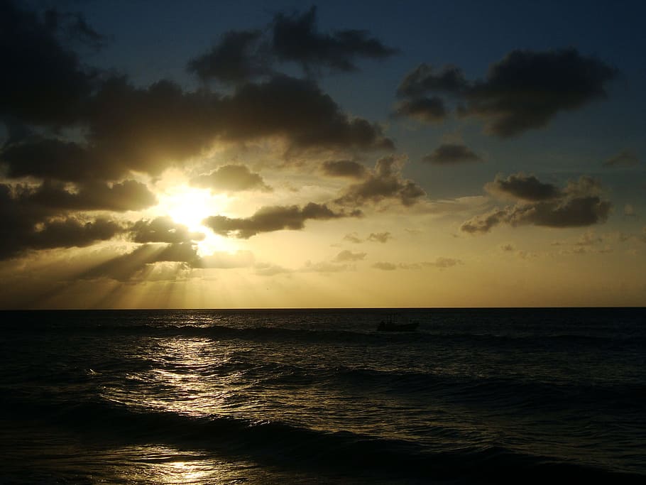 sunset, puerto rico, beach, sky, sea, water, scenics - nature HD wallpaper