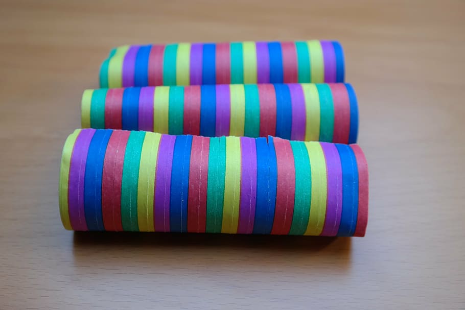 streamer, new year's eve, colorful, ringed, carnival, fasnet HD wallpaper