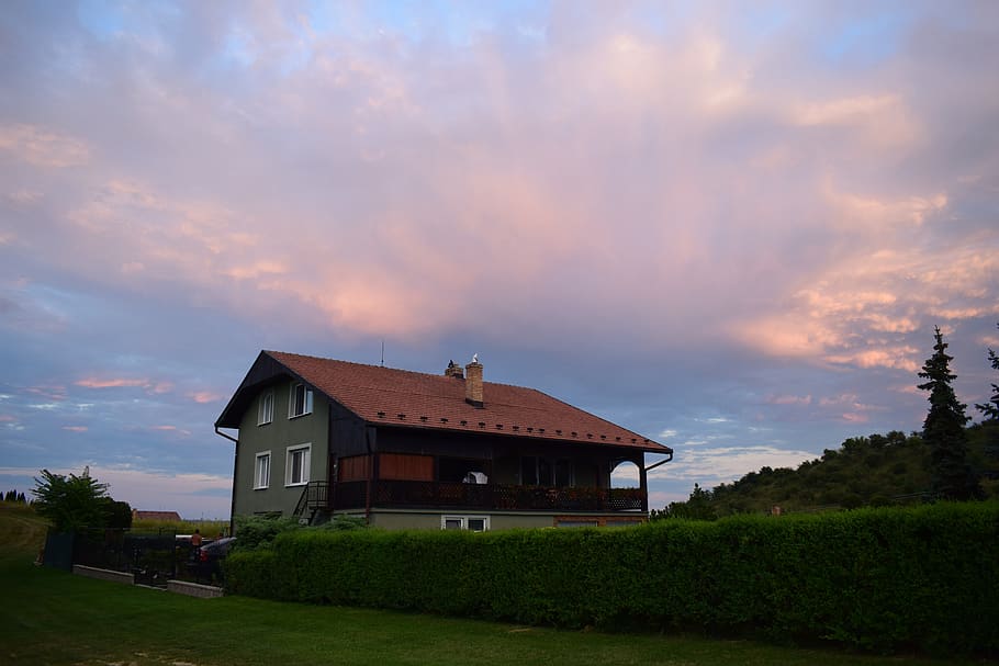 cloud, house, clouds, sky, landscape, nature, idyllic, architecture HD wallpaper