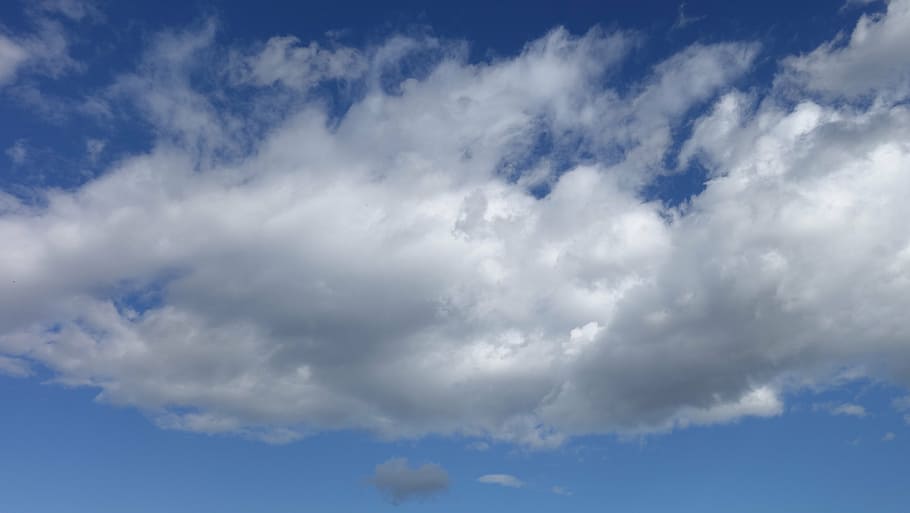 cumulus clouds, sky, background, nature, blue, weather, day HD wallpaper