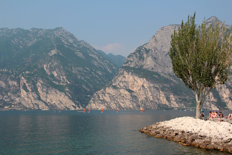 italy, garda, view, mountains, holidays, lake, landscape, malcesine HD wallpaper