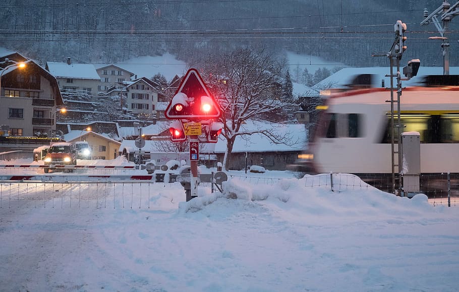 train, sbb, snow, glarus, s bahn, winter, swiss federal railways, HD wallpaper