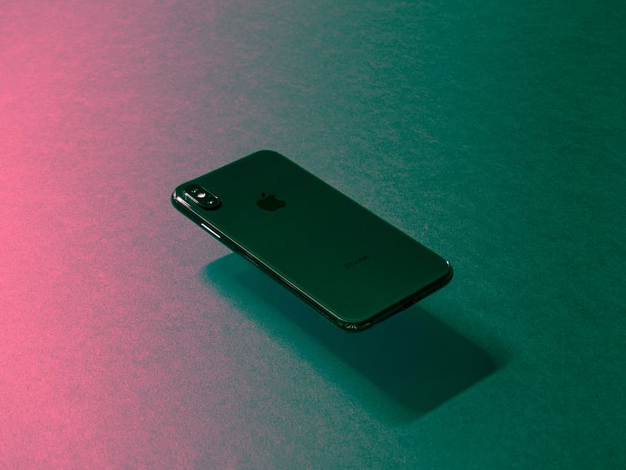 black iPhone X, hanging space gray iPhone X, floating, apple HD wallpaper
