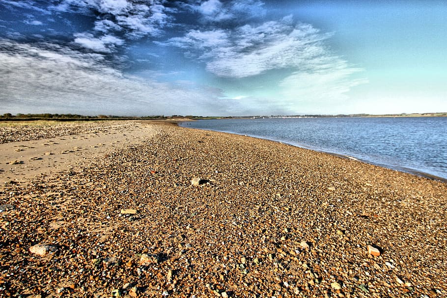 beach, sky, nature, sea, landscape, coast, outdoor, shore, scenic HD wallpaper