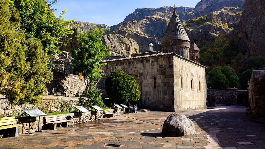 Church, Geghard, Armenia, Outside, religion, old, christian
