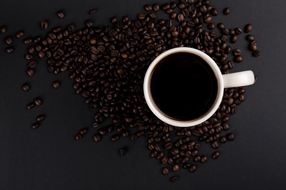 beans, caffeine, coffee, cup, beverage, cappuccino, ceramic cup, HD wallpaper