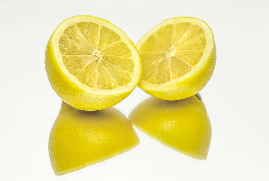 sliced lemon fruits, yellow, citrus, healthy, food, vitamin, juicy, HD wallpaper