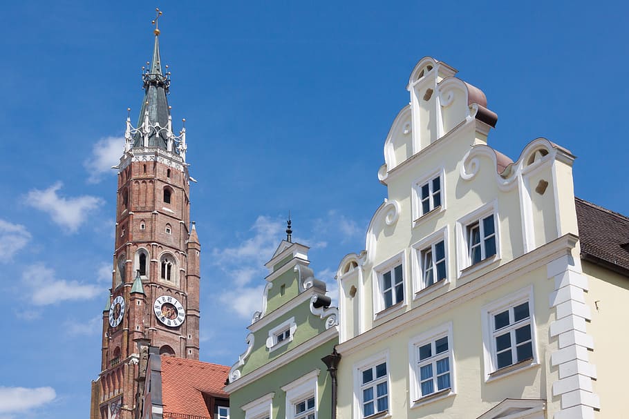 Steeple, Gothic, Facades, Renaissance, landshut, bavaria, germany HD wallpaper