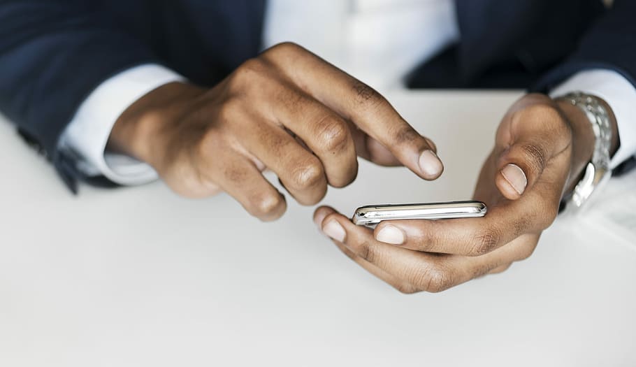 person holding gold phone on his hands, human hand, human body part HD wallpaper