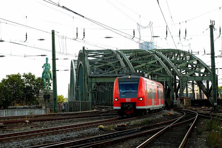 railway bridge, cologne, hohenzollern bridge, rhine, river, HD wallpaper