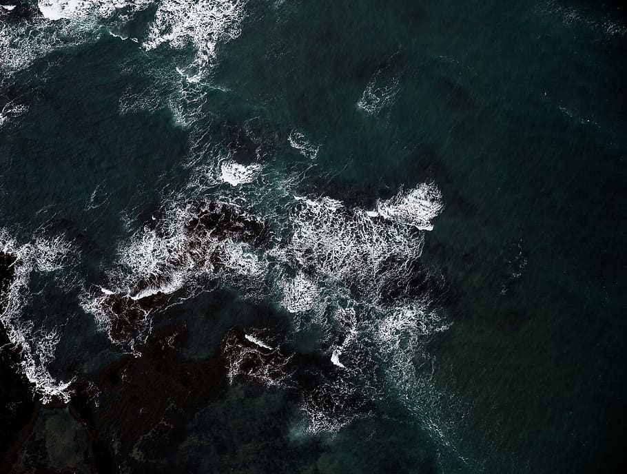 aerial photo of body of water, calamity, daylight, environment HD wallpaper