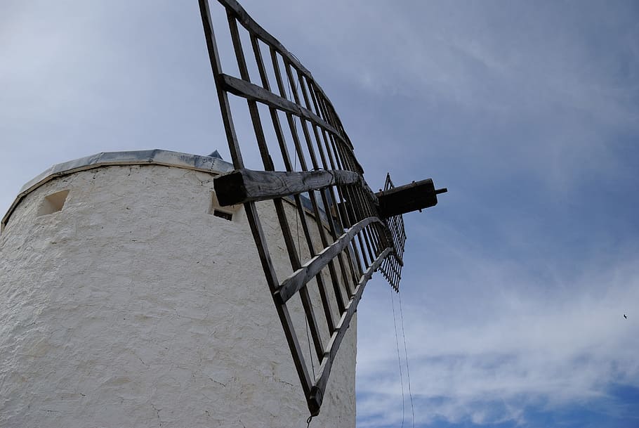 windmill, sky, architecture, built structure, low angle view HD wallpaper