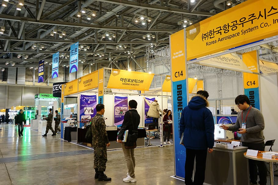 exhibition, the drones, bexco, people, passenger, travel, airport HD wallpaper