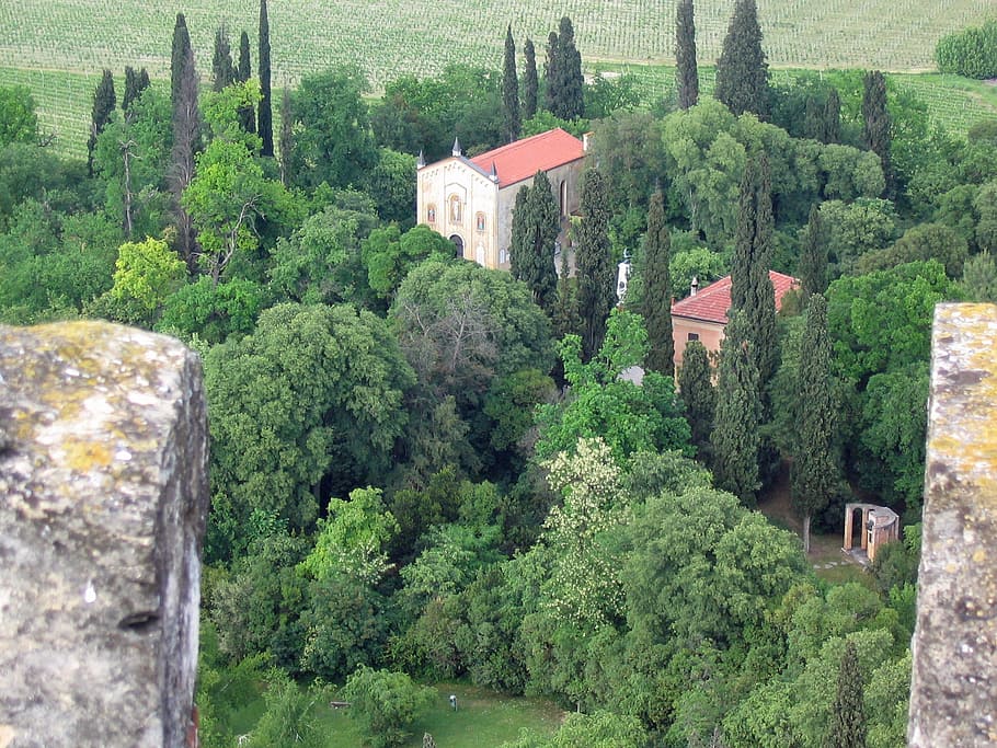 building, landscape, italy, tree, plant, architecture, built structure HD wallpaper