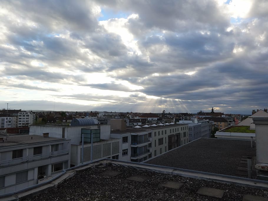 city, sky, clouds, view, architecture, cloud - sky, building exterior HD wallpaper