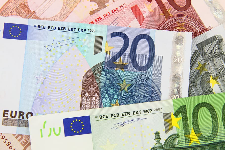 Euro banknotes illustration, background, bill, business, cash HD wallpaper