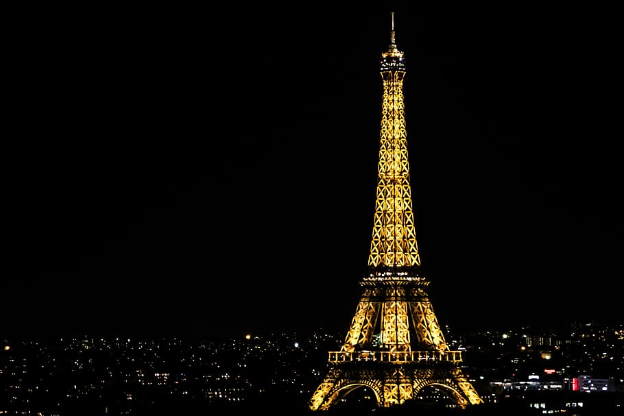 Eiffel Tower during nighttime, paris, french, travel, europe HD wallpaper