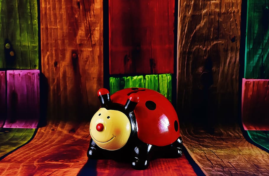 ladybug, figure, lucky ladybug, red, beetle, color, colorful HD wallpaper