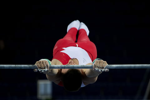 person holding gray rod, Active, Athlete, Background, Bar, Begin HD wallpaper